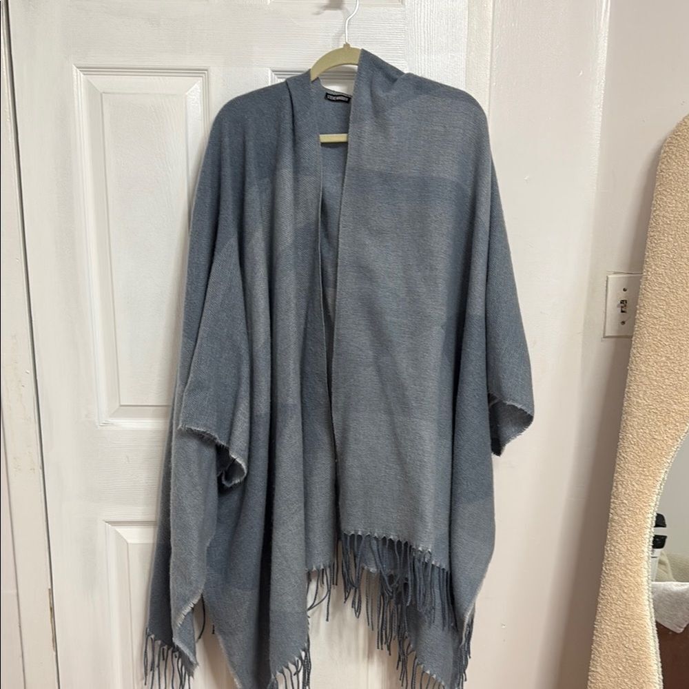 Steve Madden Charcoal Fringe Poncho